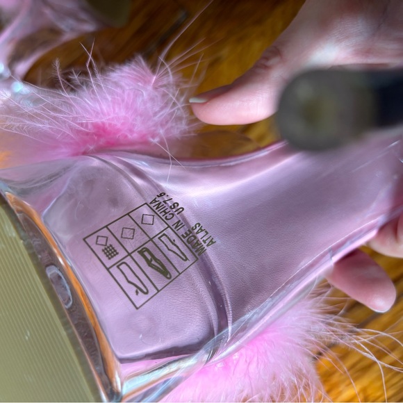 Hot Pink with Clear Platform Stiletto Heels - Picture 4 of 5